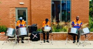 Steel band play at the garden party