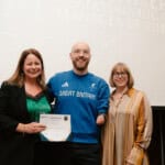 Rachael Chadwick of HCML receives her award at the CMSUK Awards 2024